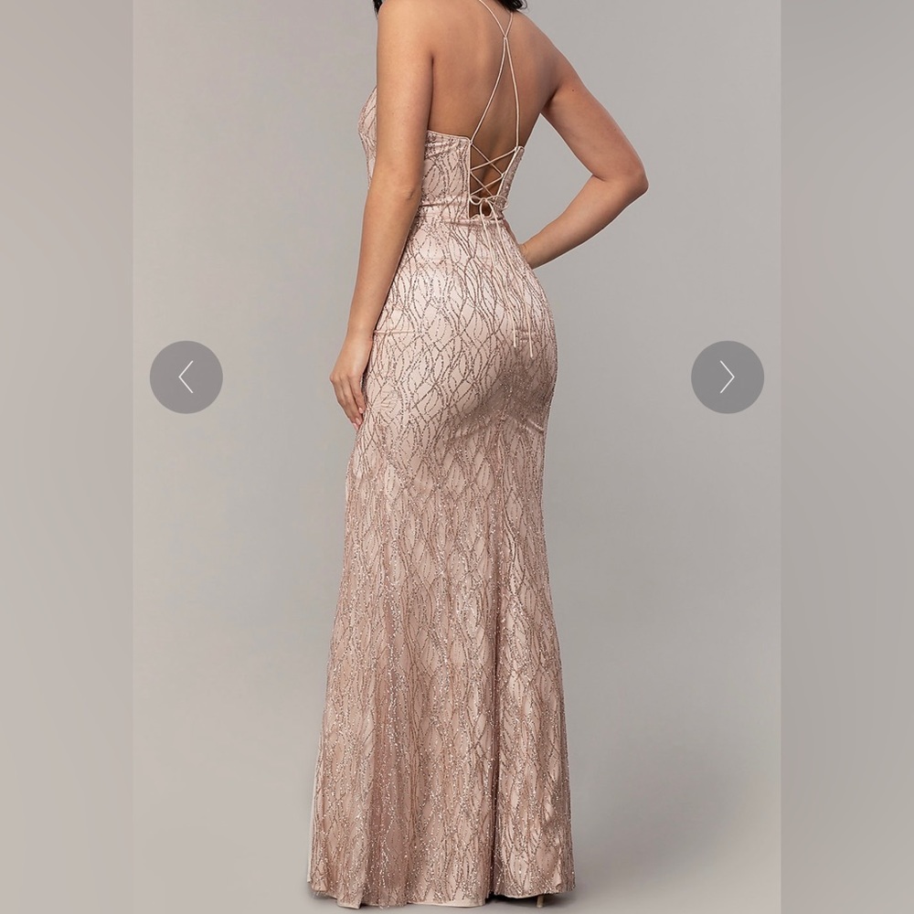 Blush Pink Sparkly Formal Long Dress